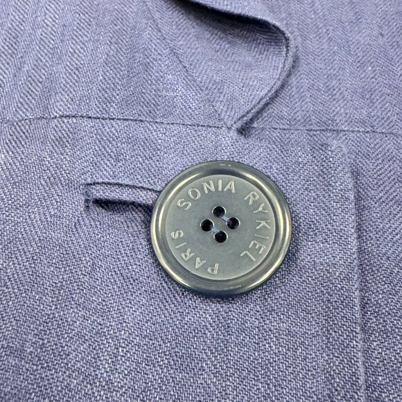 Sonia Rykiel Navy Linen Suit – Blazer & Wide-Leg Pants - Picture 3 of 15